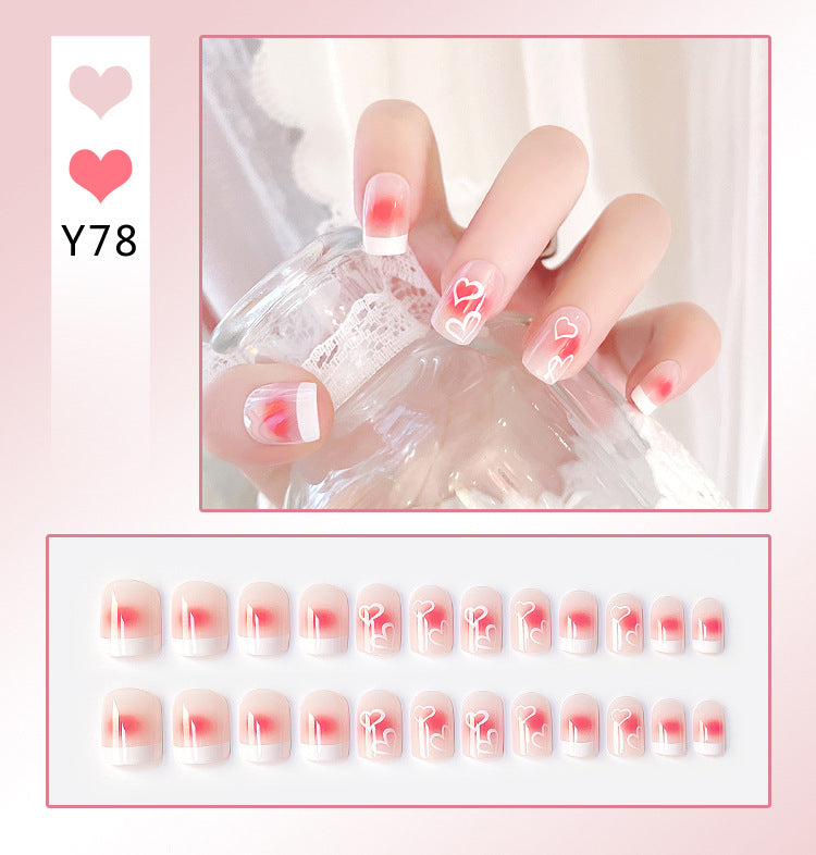 Fashion  nail Nail Stickers One Second Wearable Nail Sticker Wear Armor Nail Stickers Pure Desire Gradient Simple New Elegant