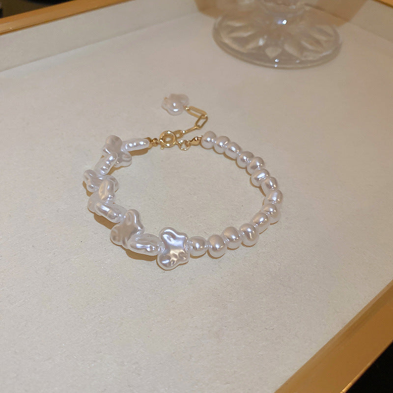 珠宝首饰复古几何不规则淡水珍珠手链简约时尚设计手环欧美宫廷风气质手饰
