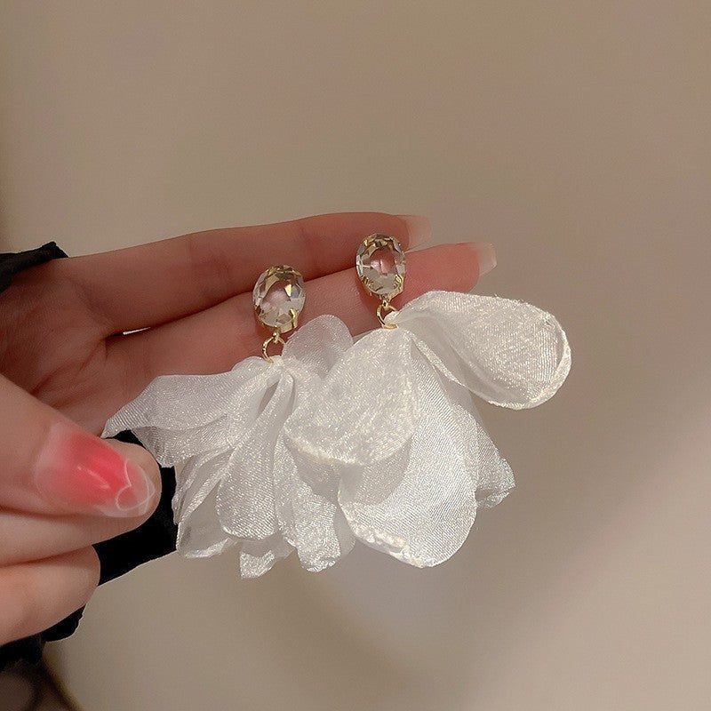 银针蝴蝶结星星珍珠流苏布艺耳坠时尚轻奢耳环气质新款耳饰批发女