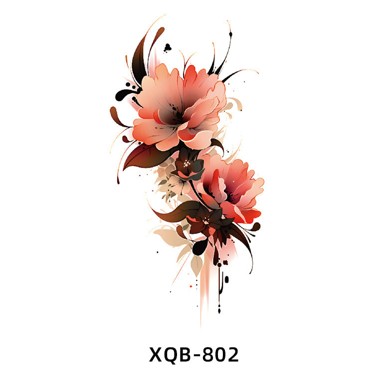 Free shipping Tattoo New Flower Arm Tattoo Sticker Waterproof Men's and Women's Small Arm Tattoo Tattoo Black and White Animal Tattoo Sticker Paper Factory Wholesale