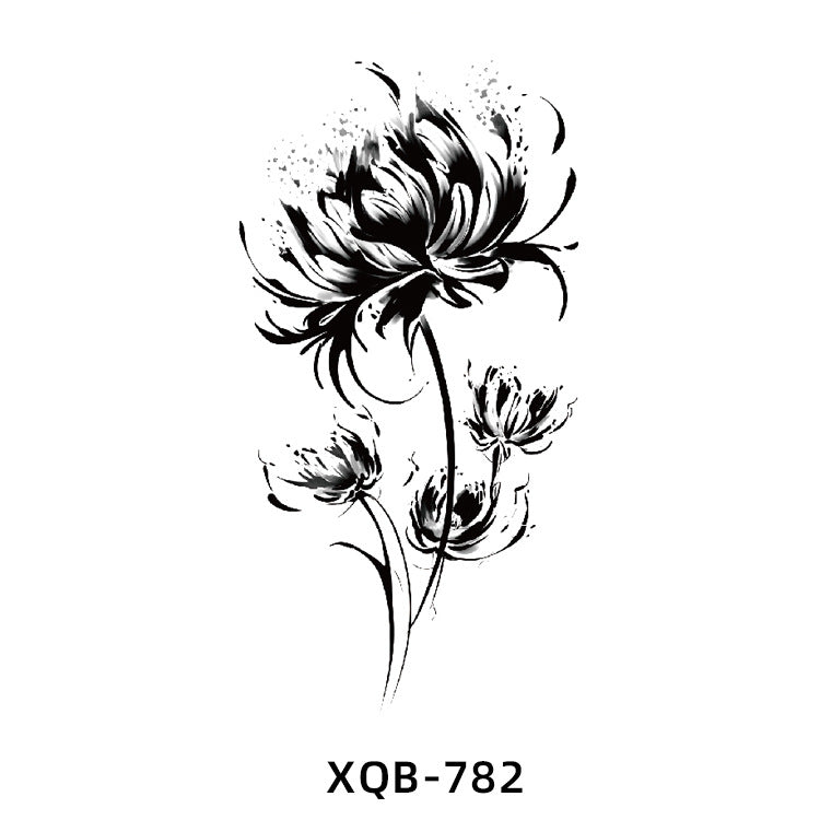 Free shipping Tattoo Factory Wholesale Small Full Arm Flower Tattoo Sticker Half Sleeve Waterproof Big Picture Men and Women Black and White, Colored Animal Tattoo Sticker Paper