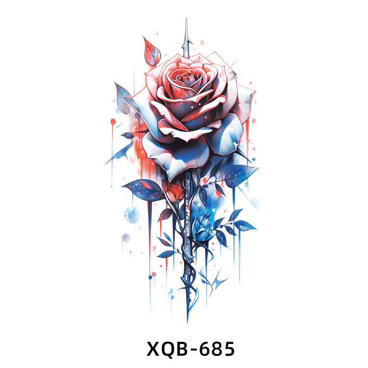 Free shipping Tattoo New Small Full Arm Animal Tiger Half Sleeve Tattoo Sticker Waterproof Sweatproof Men's and Women's Flower Arm Tattoo Sticker Paper Factory Wholesale