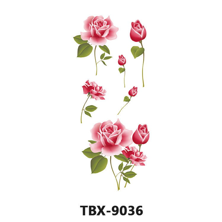 Free shipping Tattoo Waterproof Sweatproof Female Flower Tattoo Sticker Paper Plant Flower Party Sexy Rose Peony Plum Tattoo Sticker Tattoo