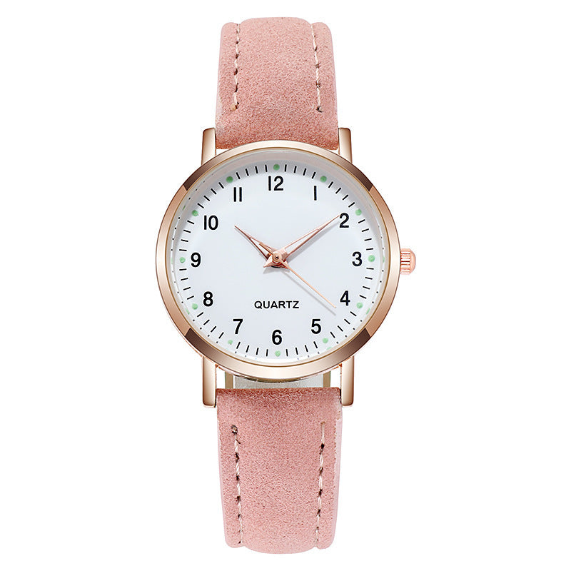 Fashion women's watchNew Simple Digital Men's and Women's Luminous Watch Small Fresh Matte Leather Casual Watch Women's Quartz Watch