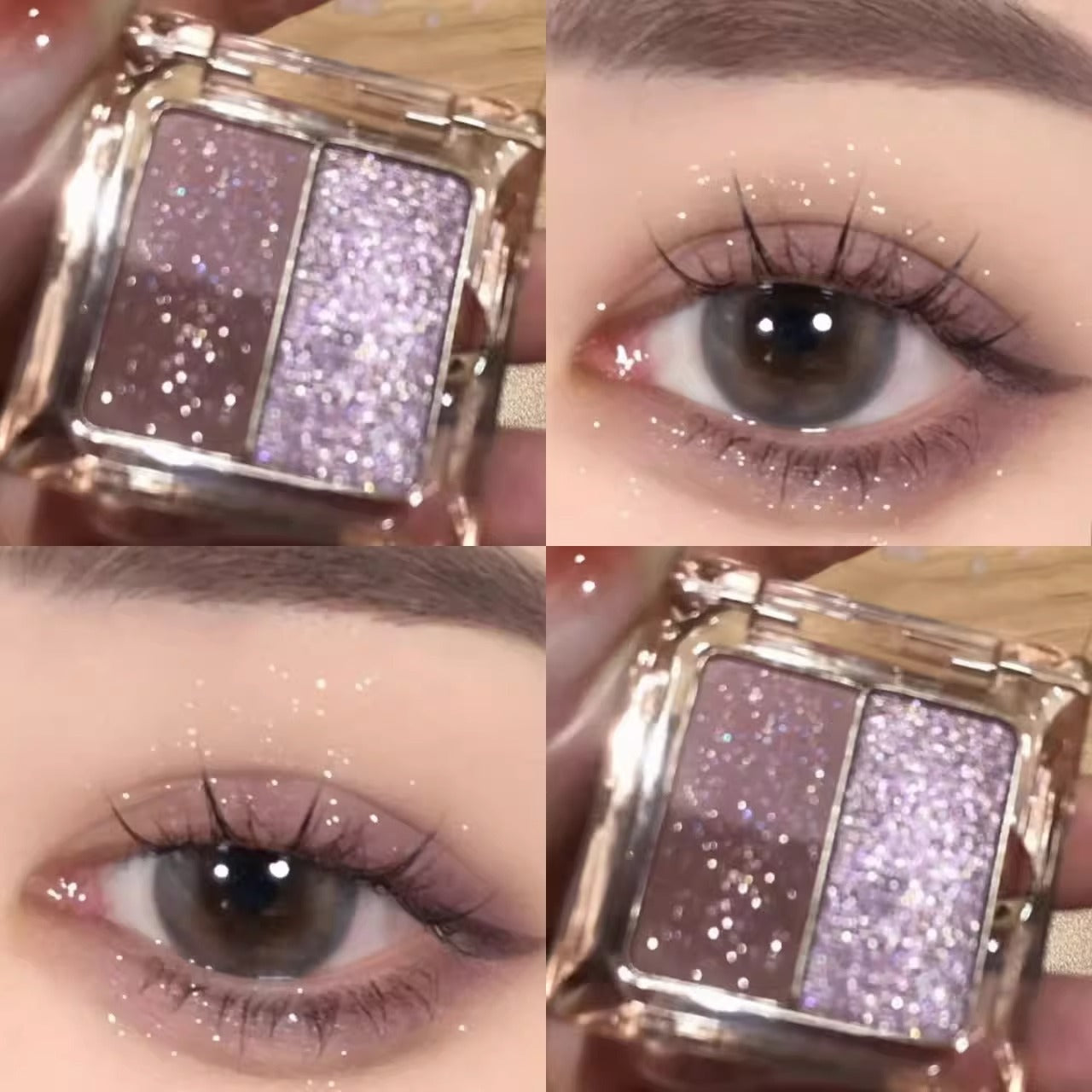 Small and exquisite eyeshadow tray three colors pearlescent matte fine Earth Shine fairy eyeshadow