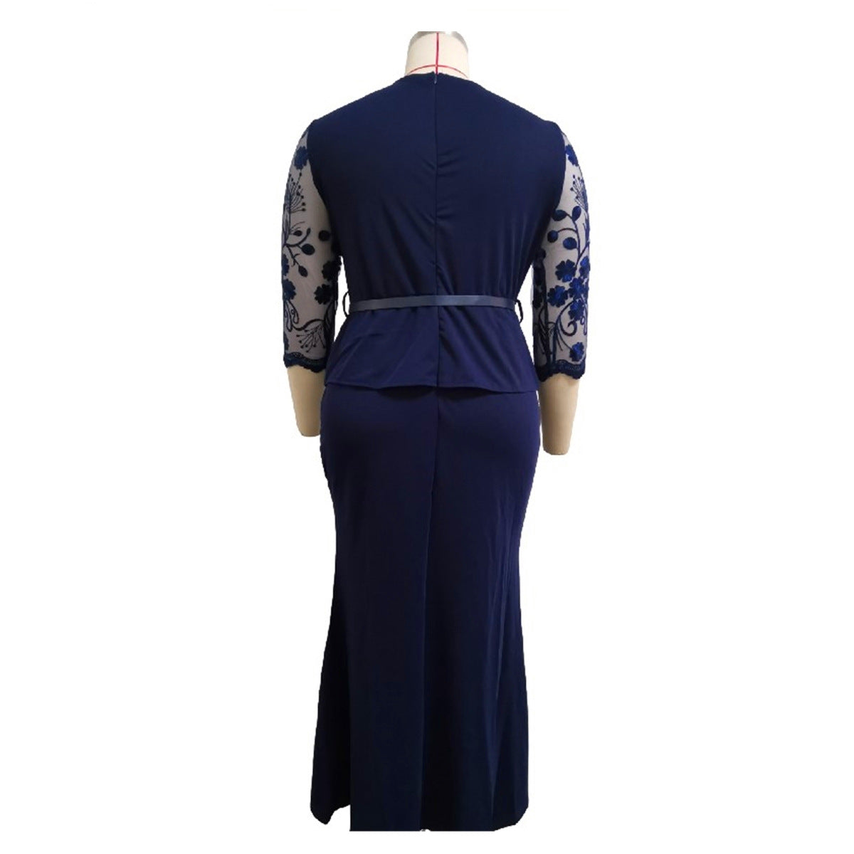 Fashion women's wear XL 5XL   plus Size Women's Clothing  Autumn New Lace Stitching Dress Long Dress Jx020