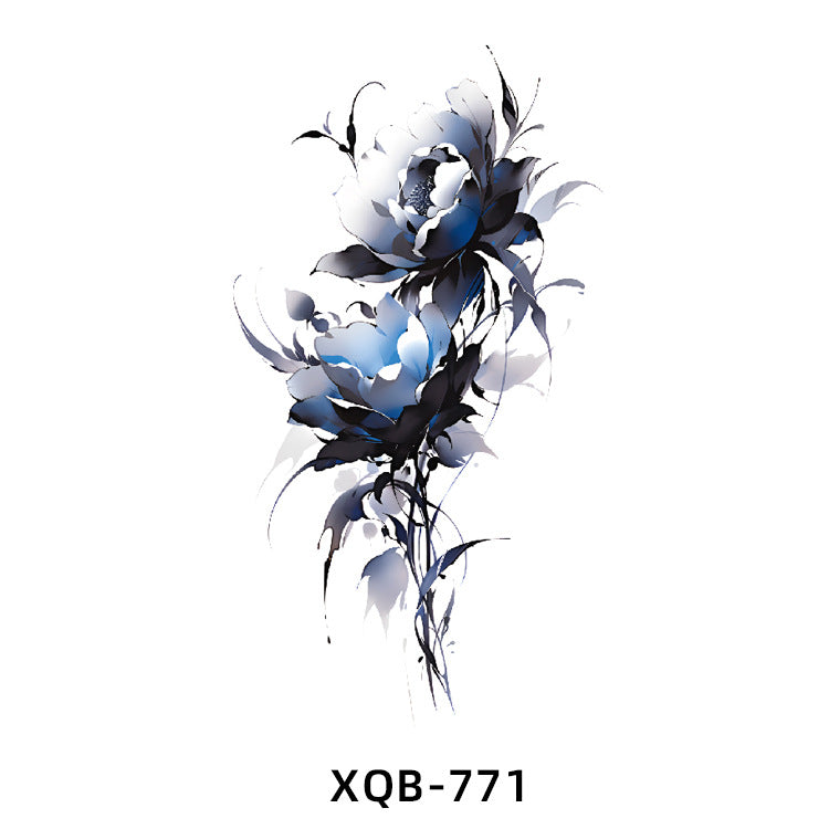 Free shipping Tattoo Factory Wholesale Small Full Arm Flower Tattoo Sticker Half Sleeve Waterproof Big Picture Men and Women Black and White, Colored Animal Tattoo Sticker Paper