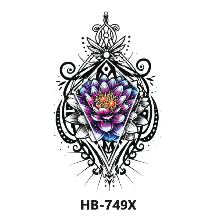 Free shipping Tattoo Wholesale Flower Arm Rose Half Sleeve Black and White Thigh Waterproof Fox Animal Dark Internet Celebrity Scar Covering Tattoo Sticker
