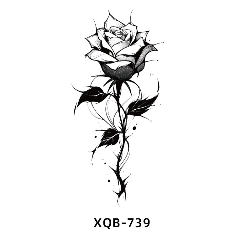 Free shipping Tattoo In Stock Wholesale Small Full Arm Tattoo Sticker Waterproof Sweatproof Tiger Animal Flower Men and Women Black and White, Colored Tattoo Sticker Paper