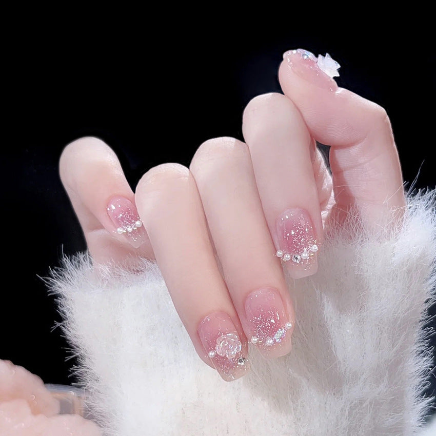 Fashion  nail Gentle Camellia Wear Armor Nail Patch Nail Sticker Nail Stickers Fake Nails Wearable Nail Stickers A18