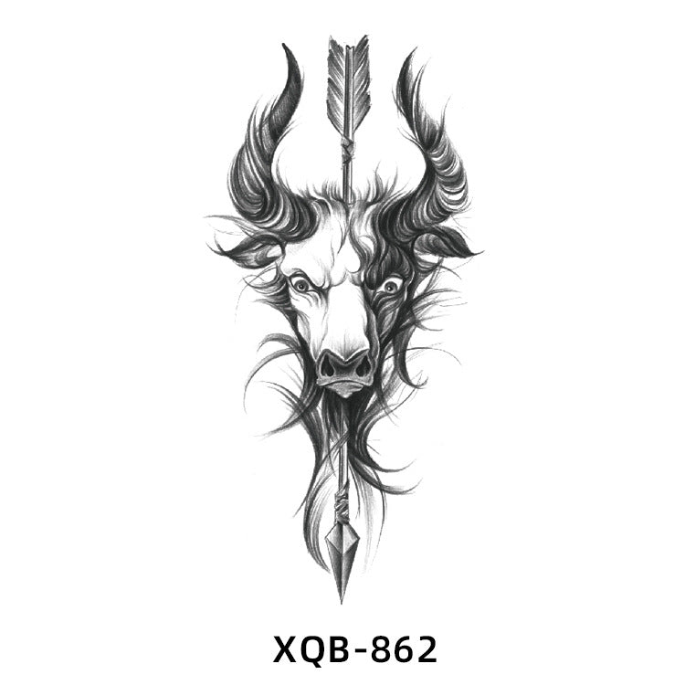 Free shipping Tattoo Small Full Arm Animal Tattoo Tattoo Sticker Half Sleeve Simulation Waterproof Black and White, Colored Flower Men and Women Tattoo Sticker Paper Wholesale