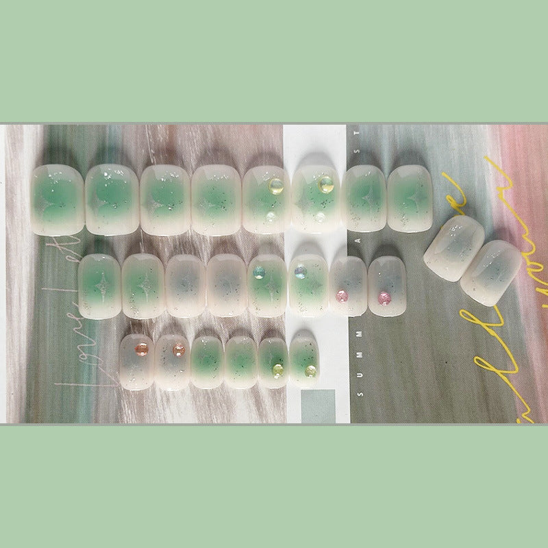 凝胶空气软甲青柠汽水穿戴甲腮绿美甲片新假指甲新美甲贴片成品甲