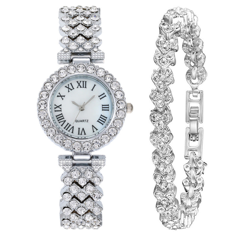Fashion women's watchForeign Trade Popular Style Cross-Border Hot Sale Suit Fashion Diamond Women's Watch Women's Watch Bracelet Women's Watch Factory Wholesale