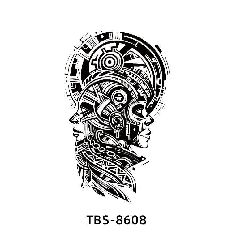 Free shipping Tattoo New Wholesale Small Flower Arm Waterproof Tattoo Sticker Half Sleeve Arm Back Color Animal Skull European and American Tattoo Sticker Paper
