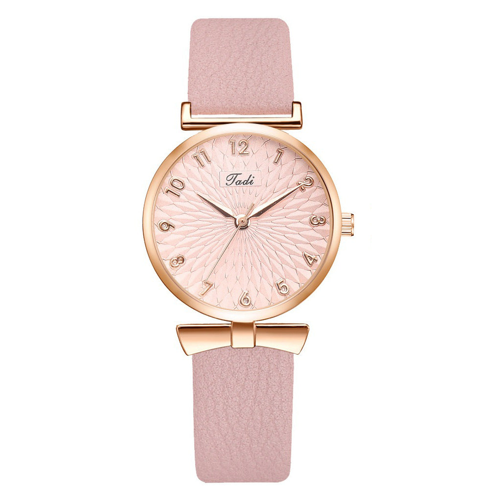 Fashion women's watch2021 AliExpress Cross-Border Hot Korean Style Trendy Simplicity Personalized Bow Women's Bracelet Watch Suit Wholesale