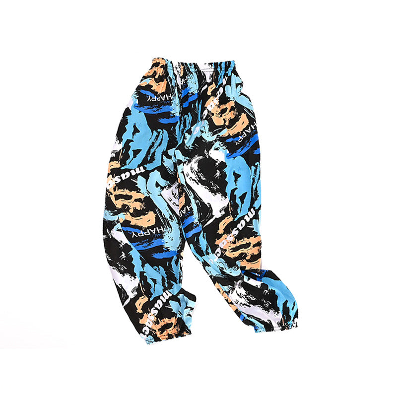 Free shipping   Summer women's mosquito pants made of cotton Thin bloomers for boys and girls Family pants Middle and small children Pajama pants