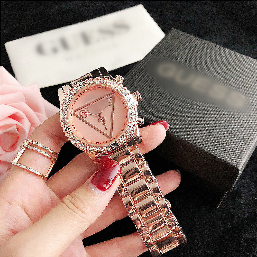 Fashion women's watchSimple Fashion in Europe and America Women's Watch Cross-Border Hot Rhinestone Steel Belt Quartz Women's Watch