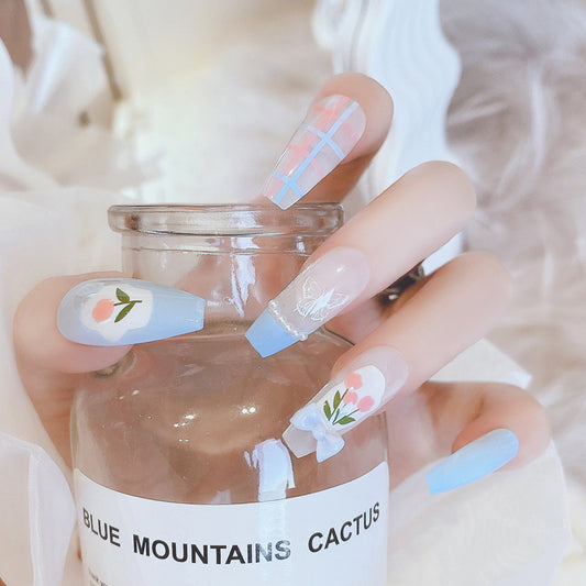 Fashion  nail Internet Celebrity Fake Nail Patch Wear Armor Finished Product Nail Tip Nail Stickers Disassembly Nail Patch Female Pick Nail Stickers X78