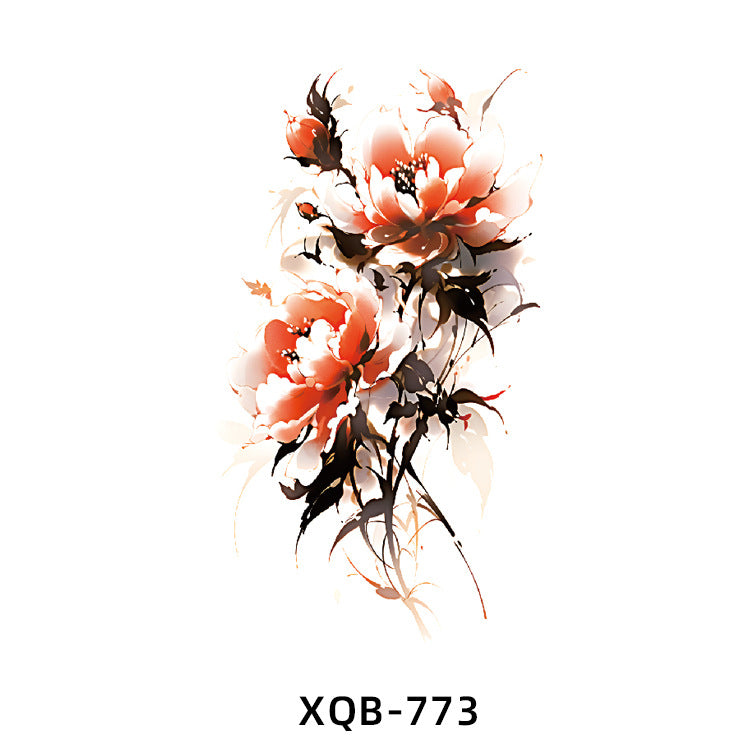 Free shipping Tattoo Factory Wholesale Small Full Arm Flower Tattoo Sticker Half Sleeve Waterproof Big Picture Men and Women Black and White, Colored Animal Tattoo Sticker Paper