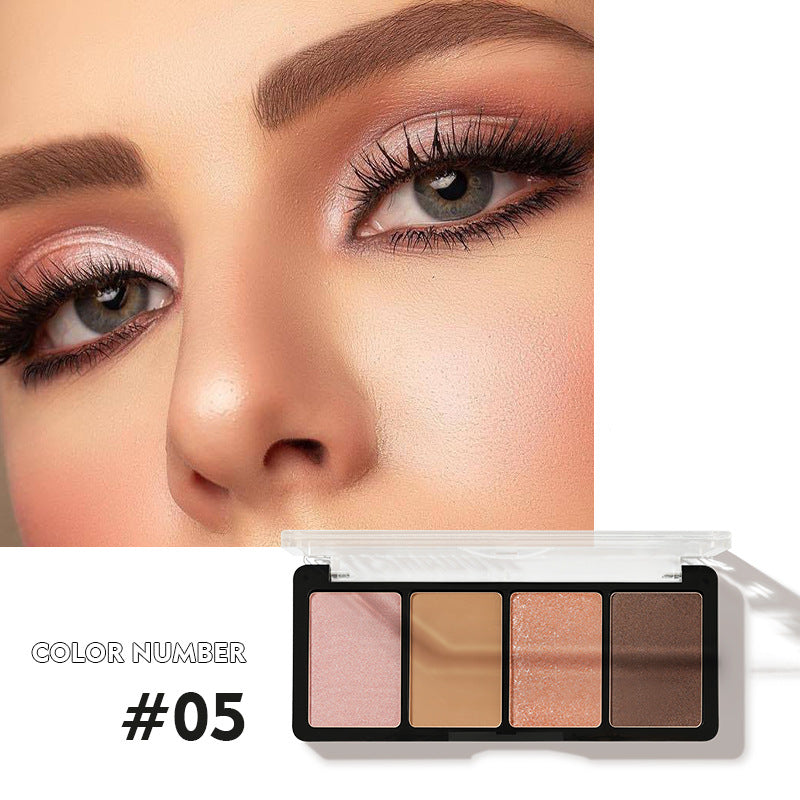 China Factory Direct supply Pudaier four-color Eyeshadow Earth Pearl Matte Gloss Eyeshadow tray (already matched color)