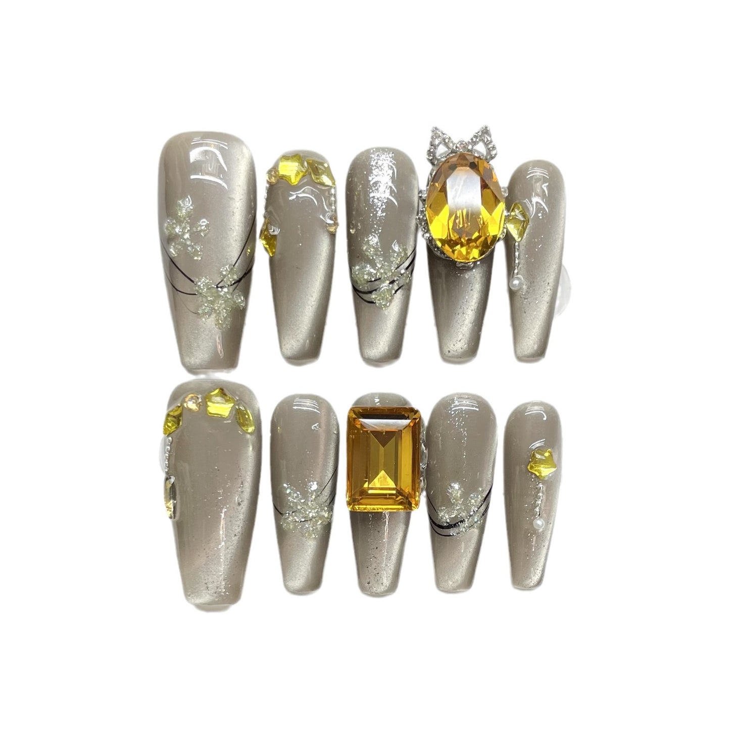 (reusable nail)Flash side light cat's eye Maillard hand-worn armor sunset explosion side light cat's eye wheat ear hand-worn armor