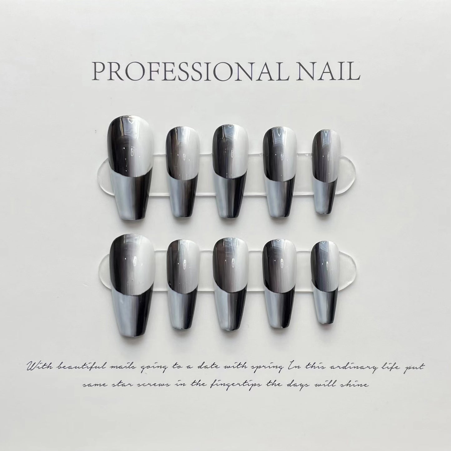 (reusable nail)Europe and the United States spice girls three-dimensional snake pattern fake nails patch white wear nail art finished hand dark red spice girls nail art.