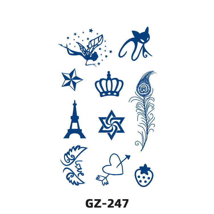 Free shipping Tattoo Exclusive for Cross-Border Herbal Tattoo Sticker Semi-Permanent English Letters Tattoo Sticker Anti-Sweat Tattoo