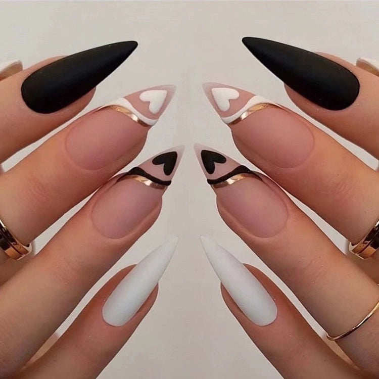 (Hand-made nail) super long hot girl wears nail chips, glitter nail patches, fake nail stickers, and finished products, sexy and exaggerated, European and American style wearables