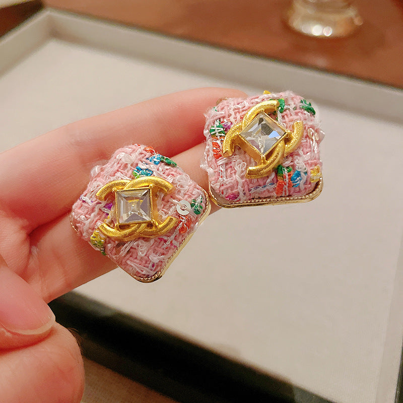 真金电镀银针锆石耳环新年喜庆气质耳钉高级感甜美气质耳饰批发女
