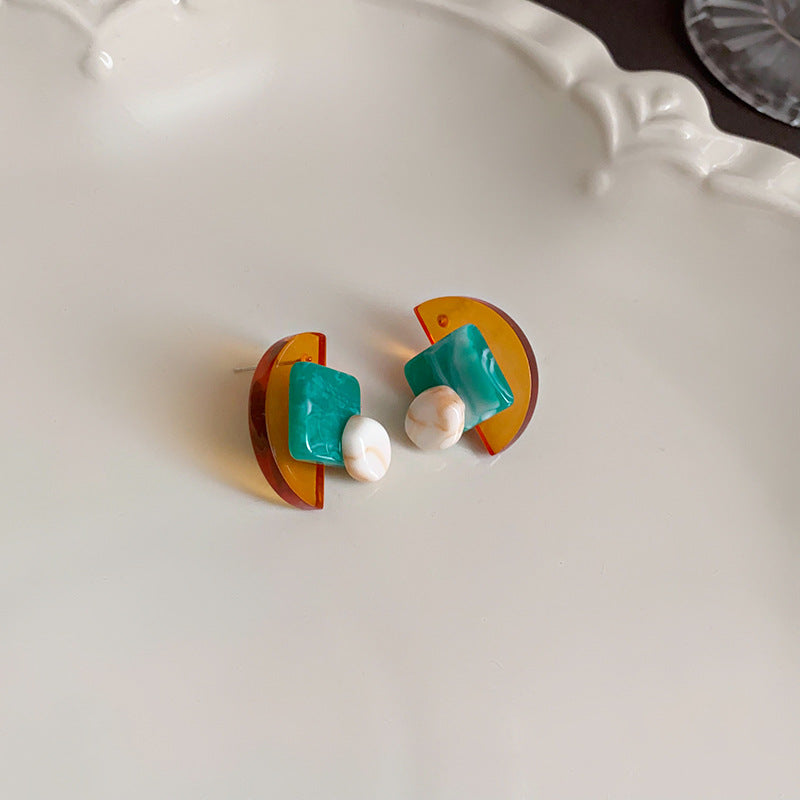 银针美拉德咖色爱心耳环时尚复古设计感耳钉轻奢高级感耳饰批发女