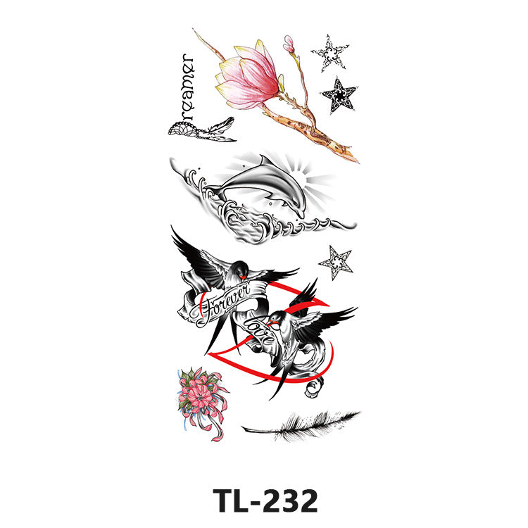Free shipping Tattoo Factory Wholesale Fresh Tattoo Sticker Men's and Women's Flower Tattoo Stickers in Stock Direct Selling to Map Colorful Flowers