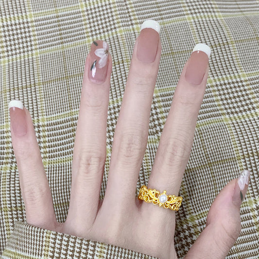 蜜桃乌龙穿戴甲山茶花指甲贴片小红书美甲片假指甲美甲贴成品甲片