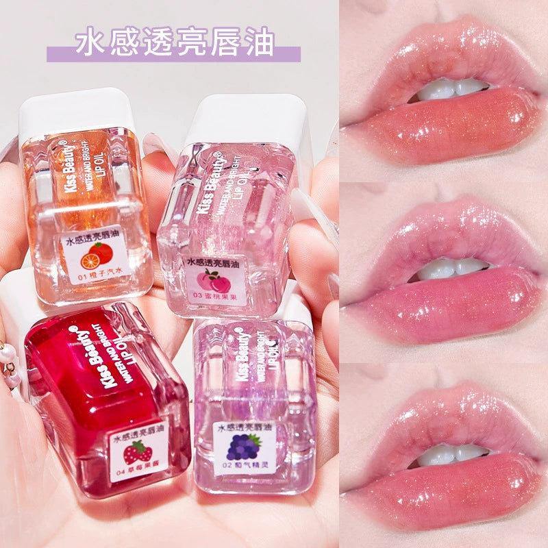 嘟嘟唇保湿滋润口红唇蜜珠光带闪镜面唇釉 Kiss Beauty水感透亮唇油