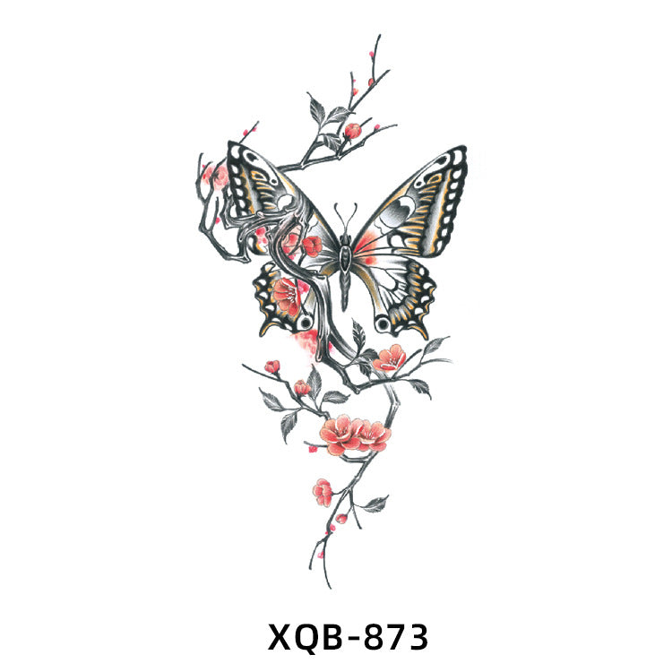 Free shipping Tattoo Small Full Arm Animal Tattoo Tattoo Sticker Half Sleeve Simulation Waterproof Black and White, Colored Flower Men and Women Tattoo Sticker Paper Wholesale