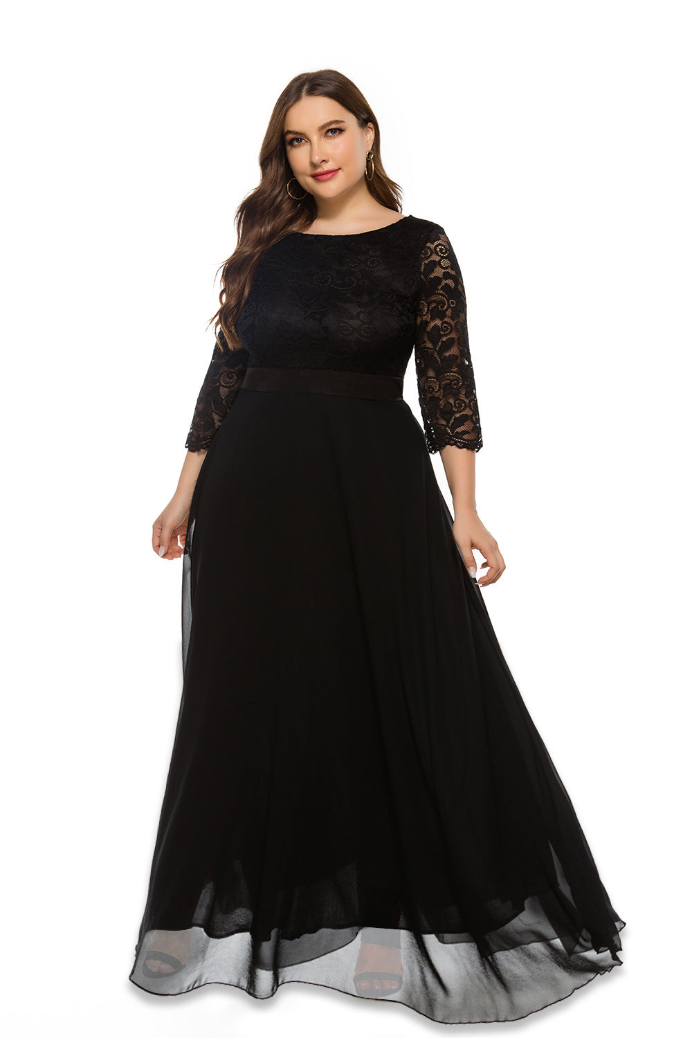 Fashion women's wear 2024  plus Size Women's Clothes New Amazon Cross-Border Foreign Trade Lace Evening Dress Dress Sq0157