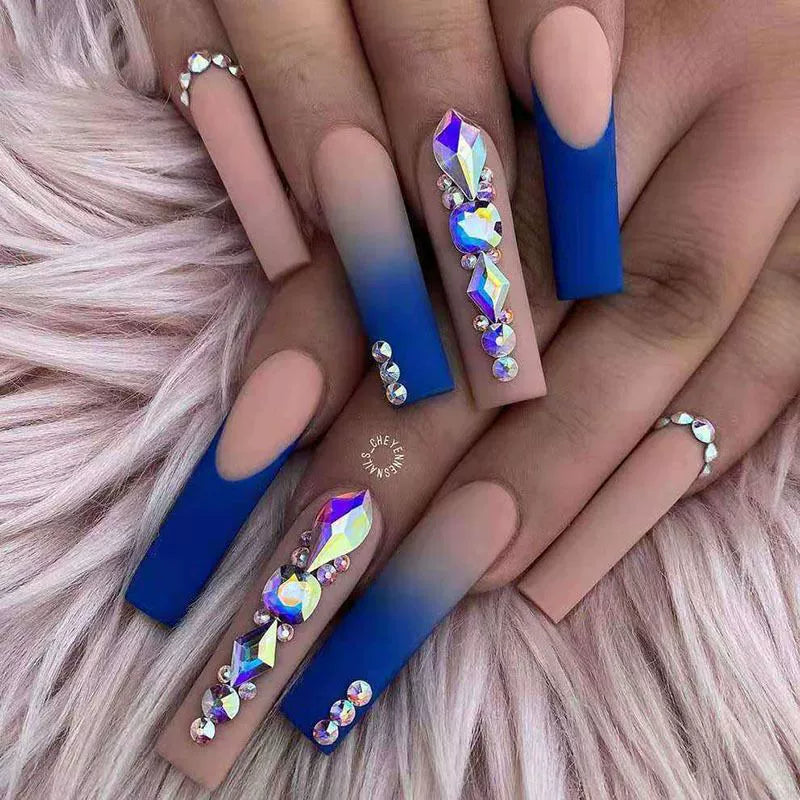 (Hand made nail) European and American long wearable nail patches, fake nail patches, student detachable internet celebrity ballet armor