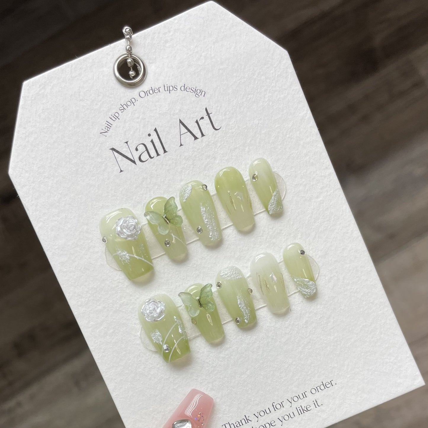 (Hand-made) Wizard of Oz Green Smut Wear Nail White Premium Niche ins Wind (reusable)