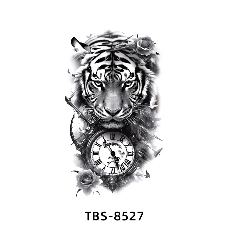 Free shipping Tattoo Small Full Arm Waterproof Tattoo Sticker Half Sleeve Arm Lion Animal Long-Lasting Cross-Border European and American Tattoo Sticker Paper Tattoo