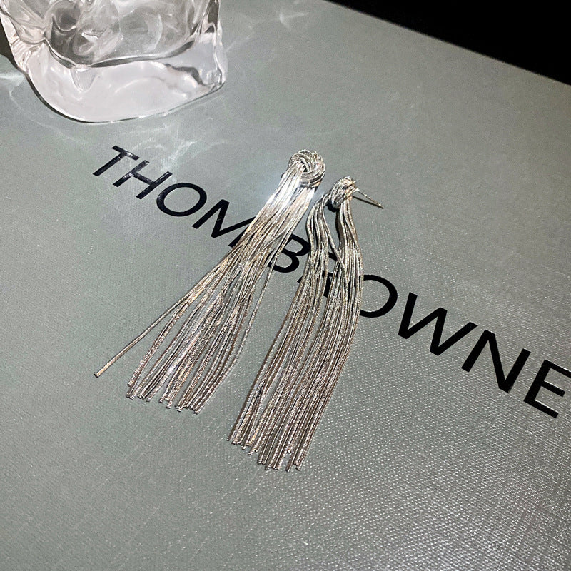 925银针金属流苏耳环欧美时尚设计感耳钉耳坠个性简约耳饰批发女