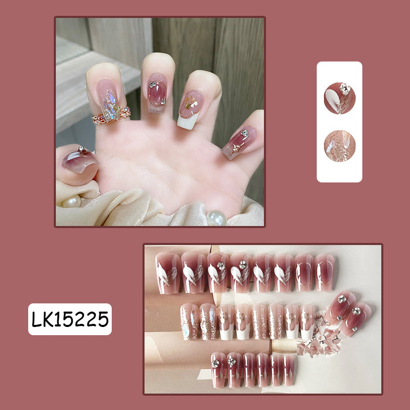 乌梅极光穿戴甲钻款指甲贴片气质美甲片腮红假指甲美甲贴片成品甲