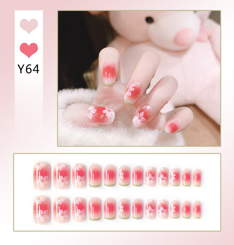 Fashion  nail Nail Stickers One Second Wearable Nail Sticker Wear Armor Nail Stickers Pure Desire Gradient Simple New Elegant