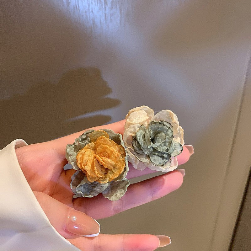 银针珍珠爱心花朵耳环韩国东大门时尚耳钉个性气质简约耳饰批发女