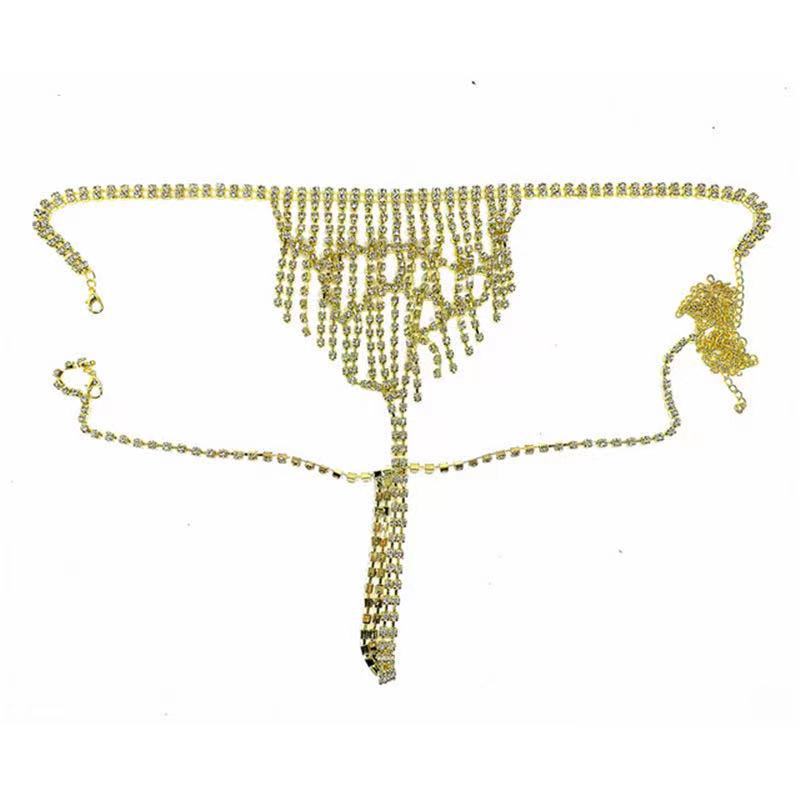 Fashion jewelry Amazon new exaggerated sexy rhinestone body chain fashion stage party dress beauty body chain