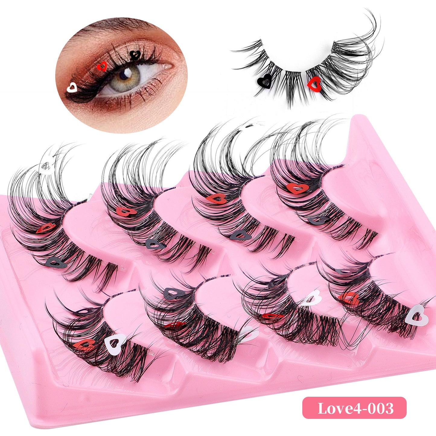Eyelashes 4 pairs of oblique flying Fox false eyelashes natural thick curl cat eye false eyelashes