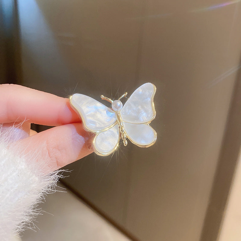 配饰胸针真金电镀锆石花朵蝴蝶胸针精致气质别针轻奢高级感配饰工厂家批发