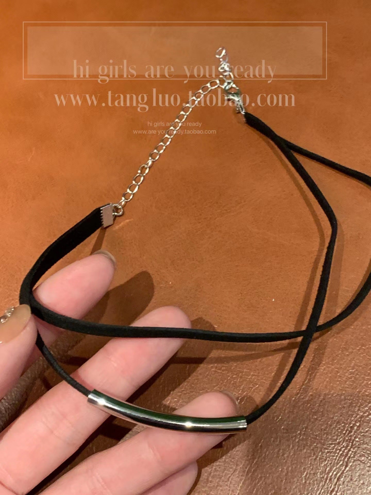 皮革圆环蝴蝶项链choker个性辣妹锁骨链时尚设计感气质项饰批发女