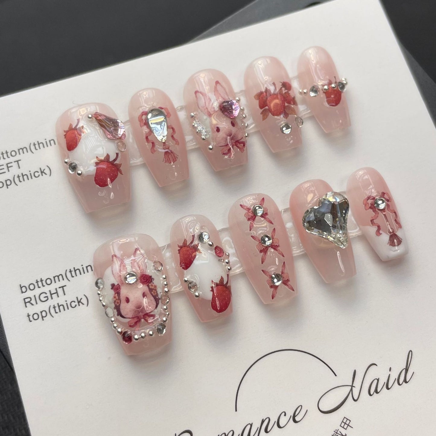 (reusable nail)情定手工高定穿戴甲爱丽丝仙境可拆穿戴式美甲成品假指甲贴片