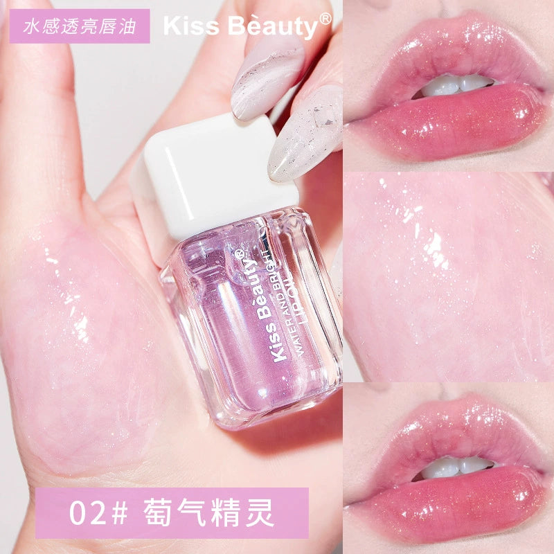 嘟嘟唇保湿滋润口红唇蜜珠光带闪镜面唇釉 Kiss Beauty水感透亮唇油