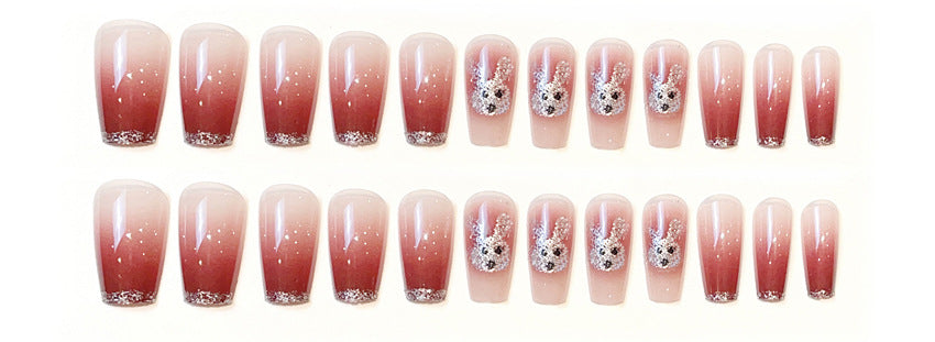 Fashion  nail Bunny Wearable Armor Nail Patch Nail Sticker Nail Stickers Fake Nails Wearable Nail Stickers A12