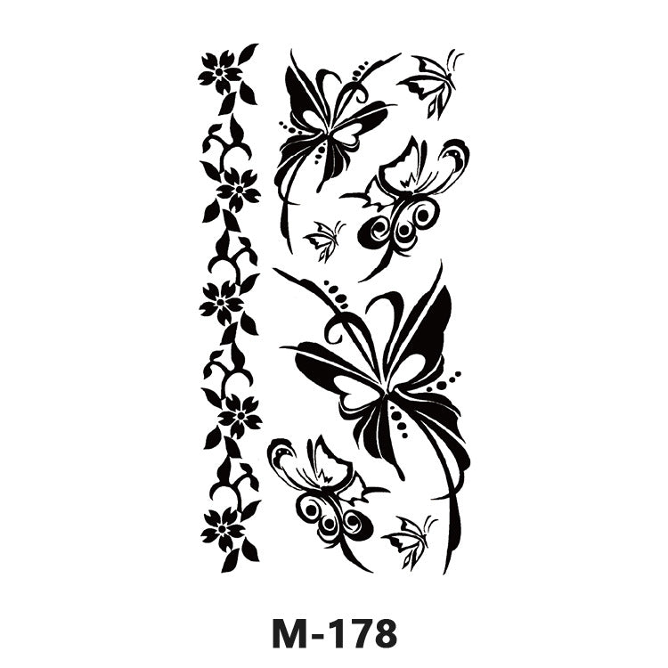 Free shipping Tattoo Wholesale New Tattoo Sticker Long Lasting Waterproof Stickers English Alphabet Letters Flowering and Fruiting Color Arm Half Sleeve Simulation Tattoo Sticker